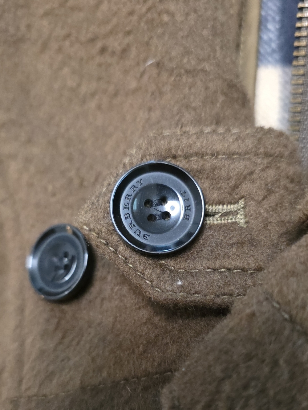 Burberry Brown Hooded Pea Coat - Picture 3 of 14